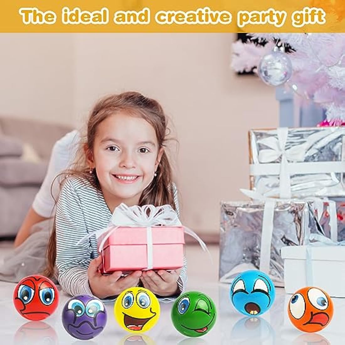 Ainiv Squeeze Stress Balls, 12pcs Stress Relief Ball, Sensory Stress Ball for Kids and Adults, Hand Exercise Stress Relief Balls, Squeeze Toys for Anxiety, Fidget, Tension, Manage Anger-Funny