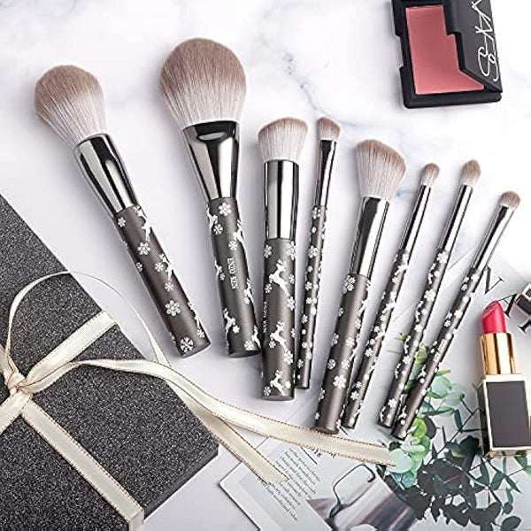 ENZO KEN Goat Hair Makeup Brush Set Professional, Natural Hair Makeup Brushes Set Professional, Natural Bristle Make up Brushes, Snowflake Cosmetic Brush.
