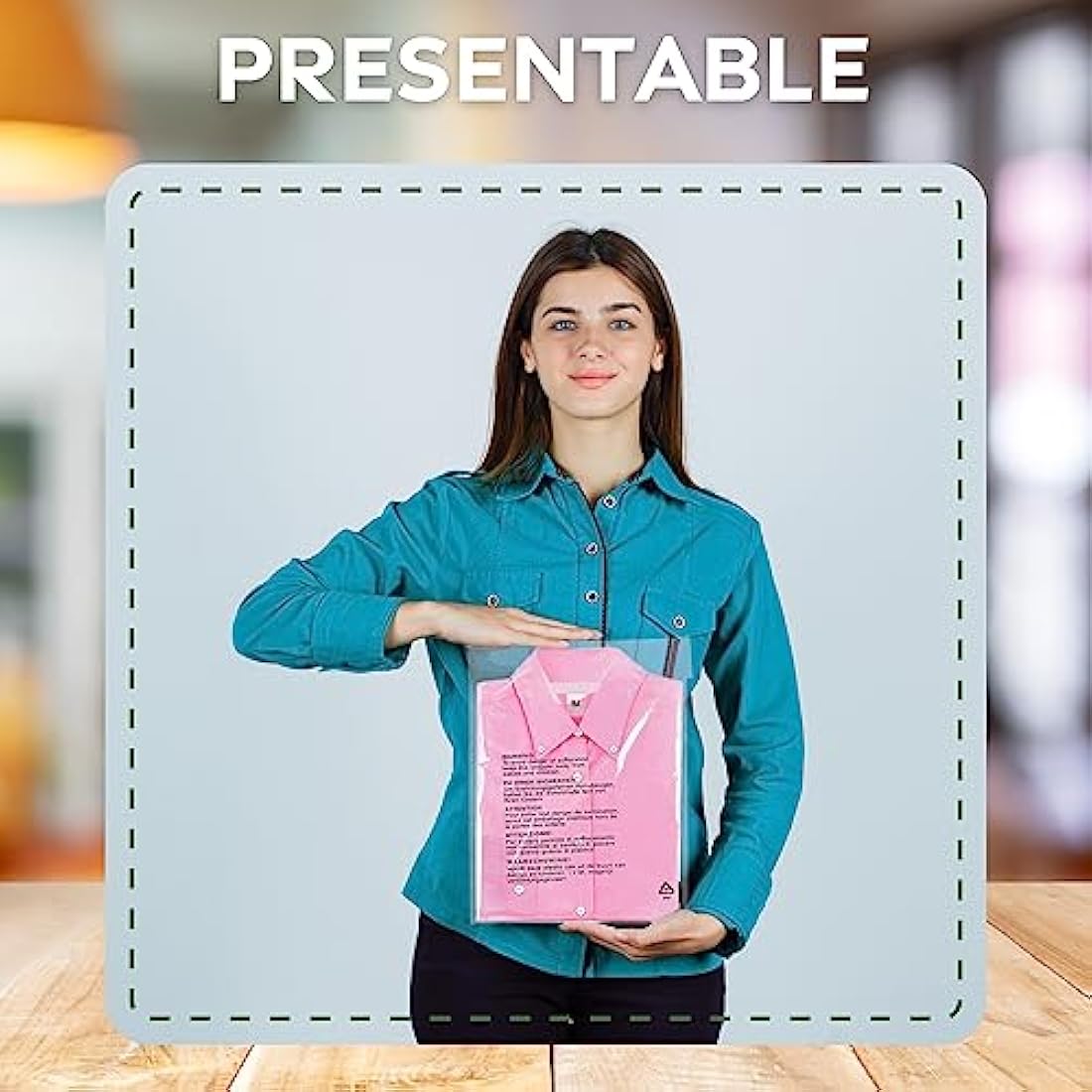 JeeJaan® 100 Pcs of Shirt Packaging Bags 12 x 16 in Clear Garment Bag 305 x 405 mm Polypropylene Bags