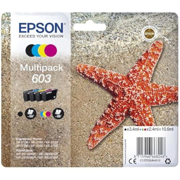 Epson 603 Starfish Genuine , 4-Colours Multipack Ink Cartridges