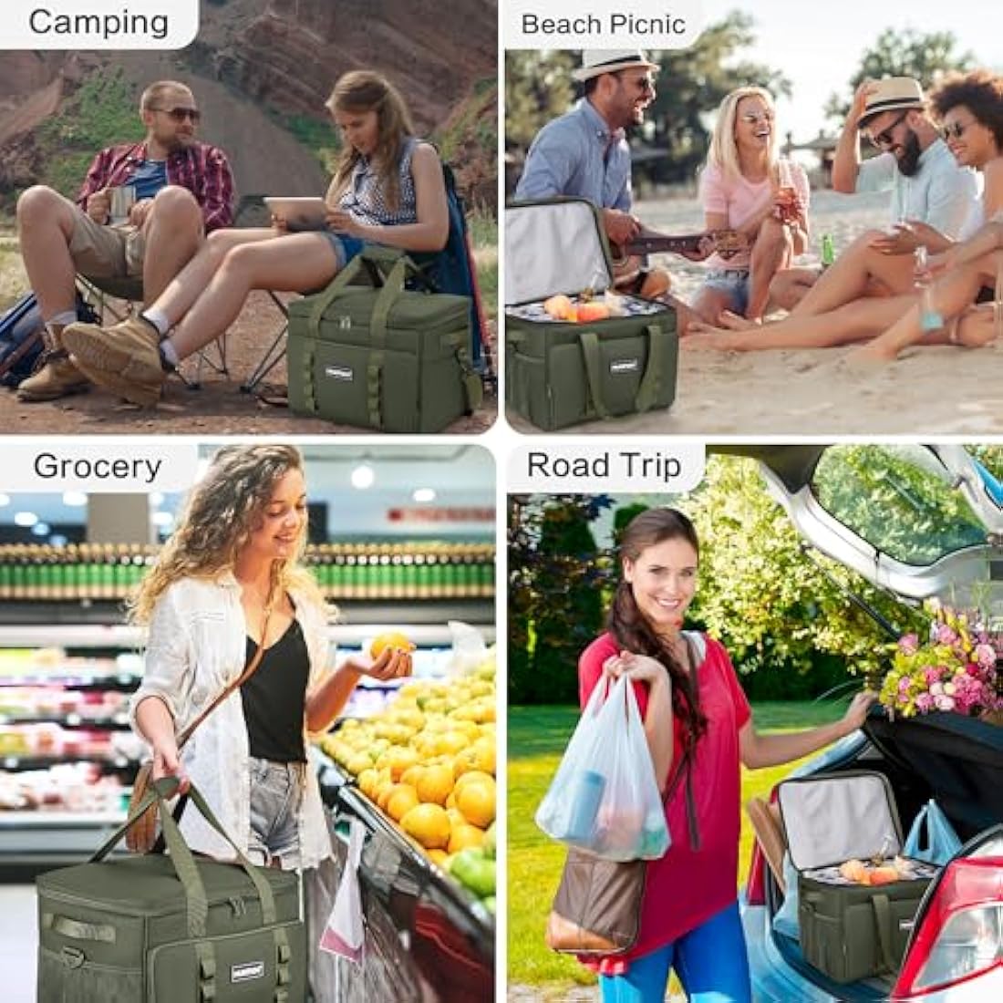 Hulongo Cool Bag 30L Insulated Cooler Bag Waterproof Picnic Thermal Bag For Camping, Travel, Grocery Shopping & Fishing