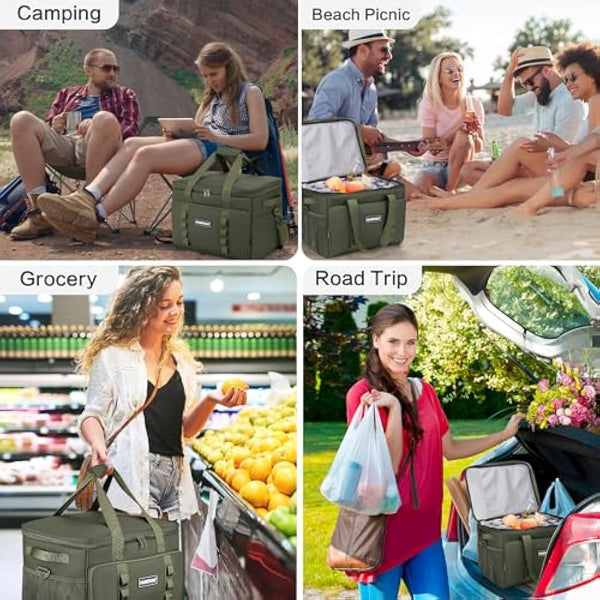 Hulongo Cool Bag 30L Insulated Cooler Bag Waterproof Picnic Thermal Bag For Camping, Travel, Grocery Shopping & Fishing