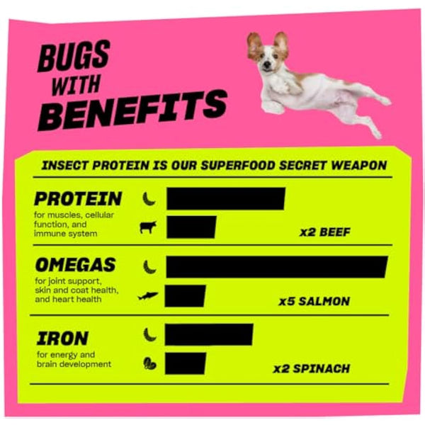 Insect Protein Superfood Dog Treats for Daily Training and High Value Rewards - Grain Free, High Protein and Planet Friendly - Sit Roll Treat Repeat (10 x 100g) - GRUB CLUB