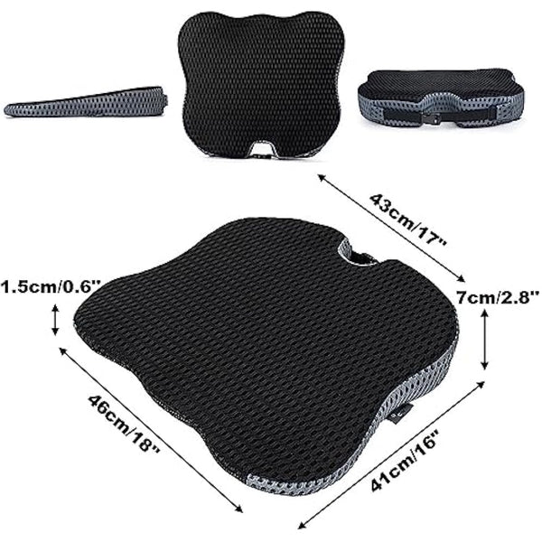 FOUNDCOOL Universal Memory Foam Car Seat Cushion for Driving Wedge Adult Booster Support Driver Seat Cushions Tailbone Back Pain Pressure Relief Office Chair Wheelchair Pad