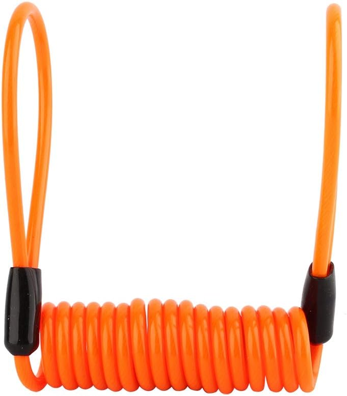 Anti Theft Spring Reminder Rope, Motorcycle Bike Alarm Disc Lock Antitheft Security Spring Reminder Cable Tight Orange