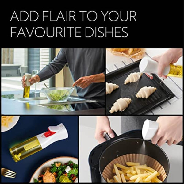 FLAIROSOL OLIVIA. The Original Advanced Oil Sprayer for Cooking, Salads, BBQs and More, Continuous Spray with Portion Control, Trusted by Chefs. Patented Technology (Glass Bottle) (Gold Print)