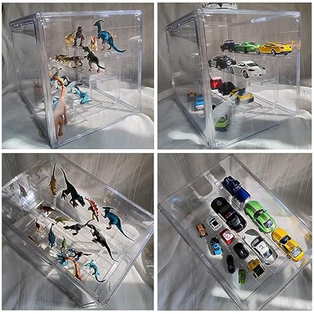 Siyecioa Display Case with 3 Ladder, Clear Acrylic Display Box with Door, Lego Display Case, Dustproof Protection Showcase for Funko Pop、Collectables、Popmart、Minifigure Figurines（36×23×27cm）