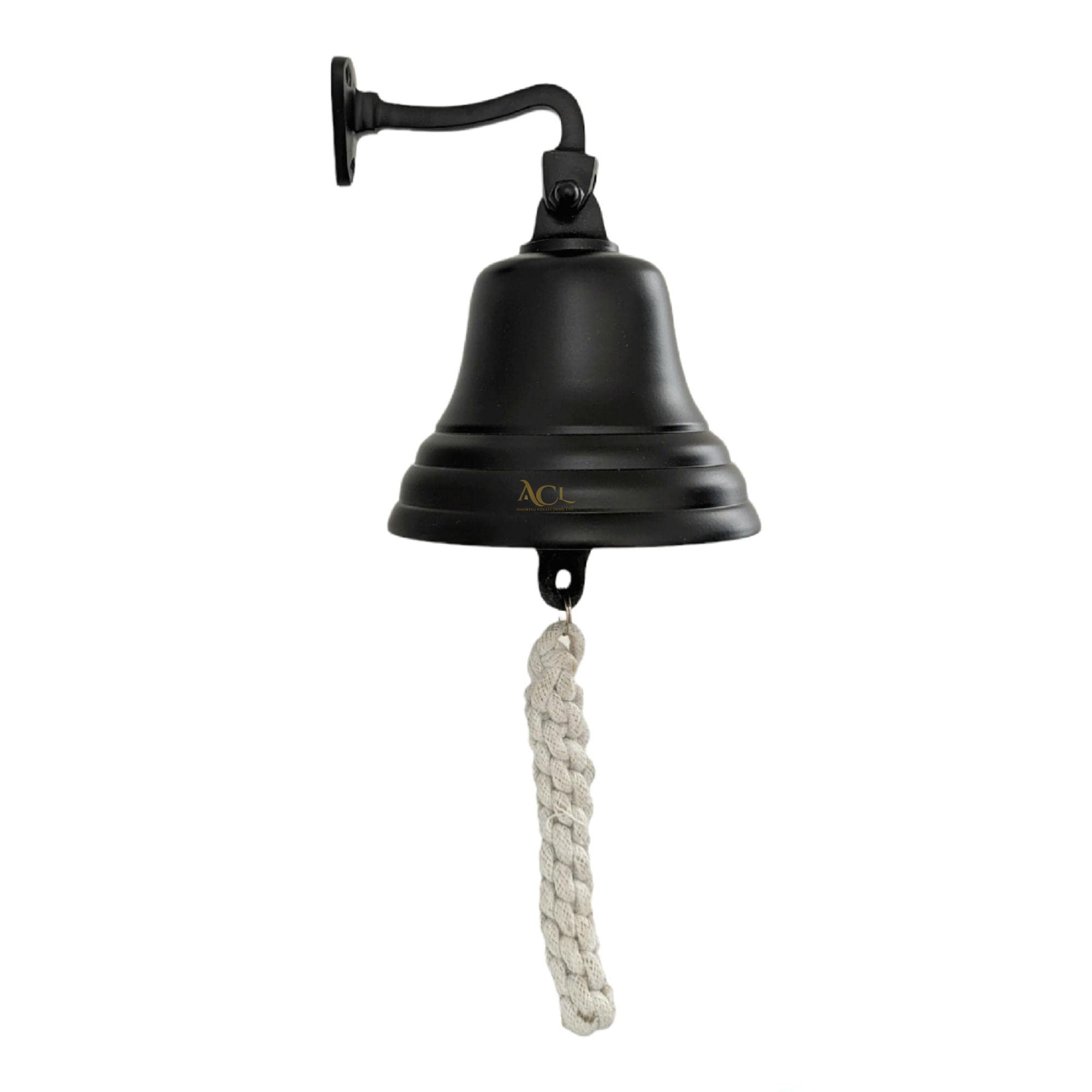 Assorted Collections Last Order Bell Bar Accessories for Home Pub Hand Bell Wall Mounted Bar Bell Nautical Decorations Unique Black Bell with Crisp