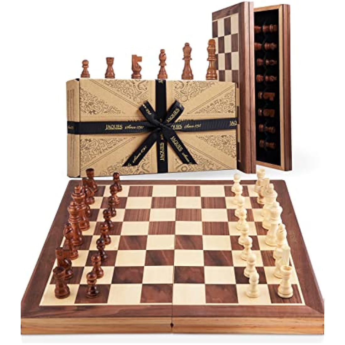 Jaques of London Wooden Chess Set | Folding Chess Board & Pieces | Chess Set for Adults | Luxury Traditional Games for Adults and Kids | Since 1795
