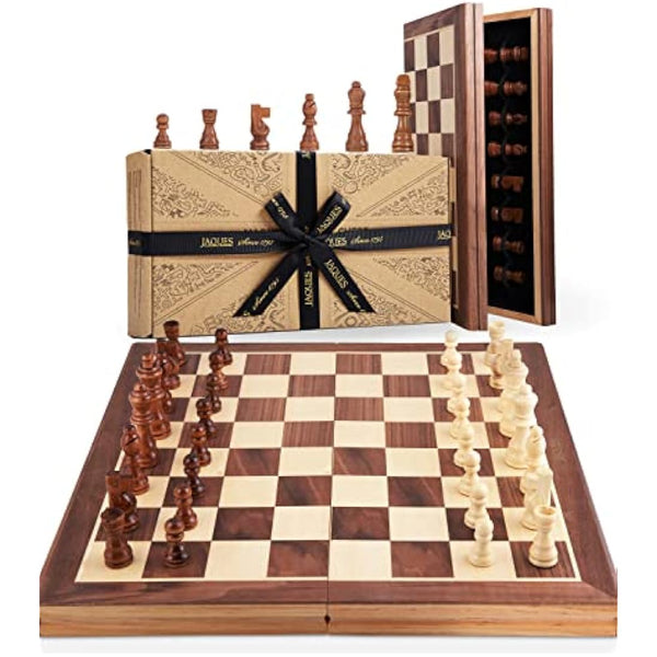 Jaques of London Wooden Chess Set | Folding Chess Board & Pieces | Chess Set for Adults | Luxury Traditional Games for Adults and Kids | Since 1795