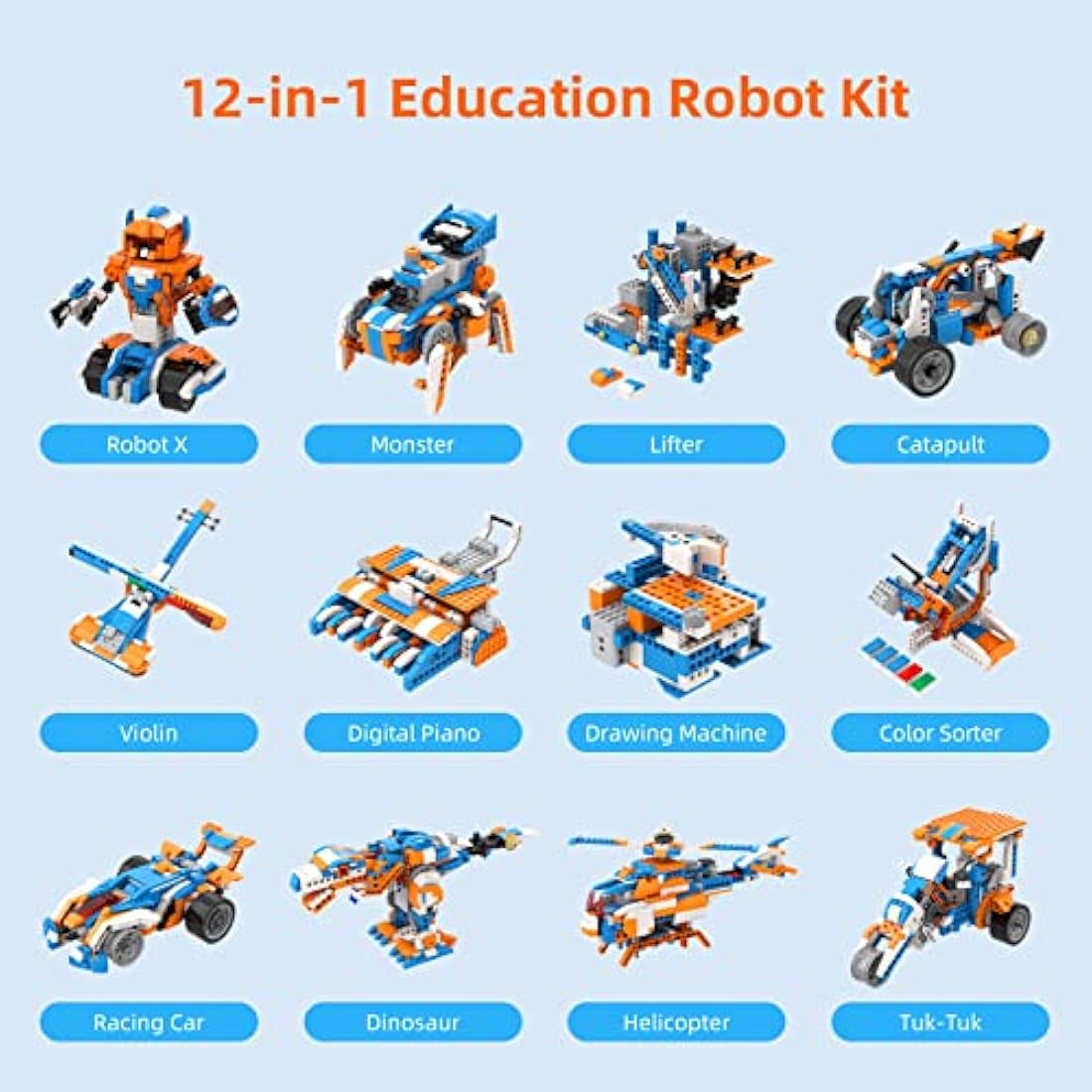 Apitor Robot X, STEM Robot Toys for Kids 8-12, Coding Toy for Boys 8+ Year Old Children, STEM Toys, 12-in-1 Robotic Building Kit, Science Kits for Kids, Programmble Gifts for Boys Christmas Birthday
