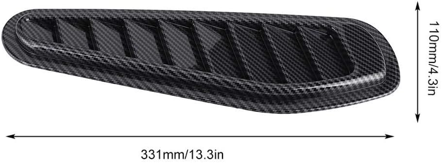 hood scoop,Air Flow Intake Cover, 2pcs Carbon Fiber Style Car Air Flow Intake Decorative Scoop Bonnet Vent Hood Cover Universal Air Flow Vent Cover