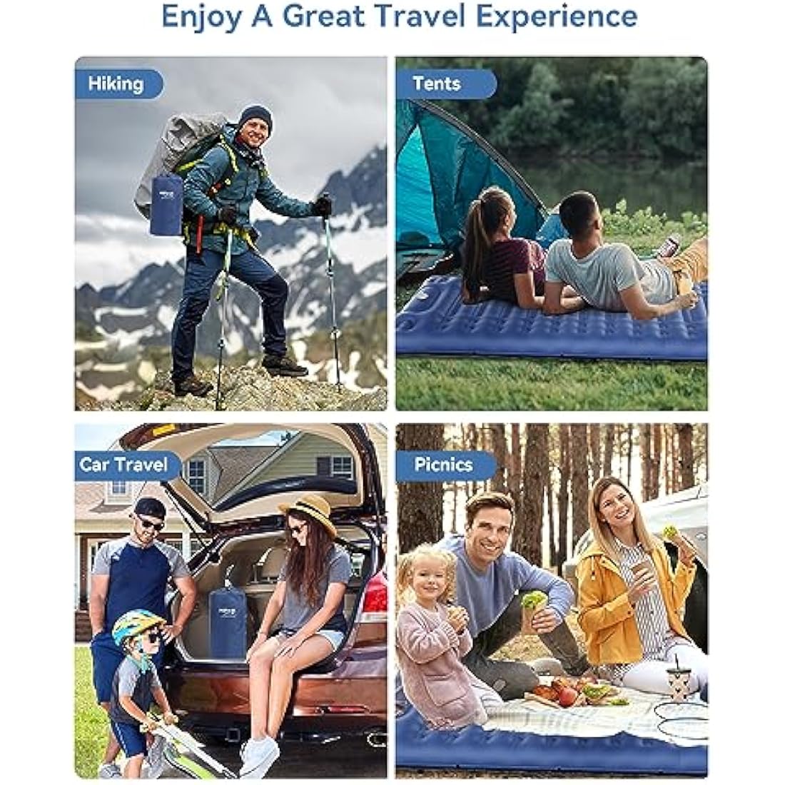 HiiPeak Sleeping Pad - Ultralight Inflatable Sleeping Mat with Built-in Foot Pump, Durable Compact Waterproof Camping Air Mattress for Camping, Backpacking, Hiking, Tent Trap Traveling