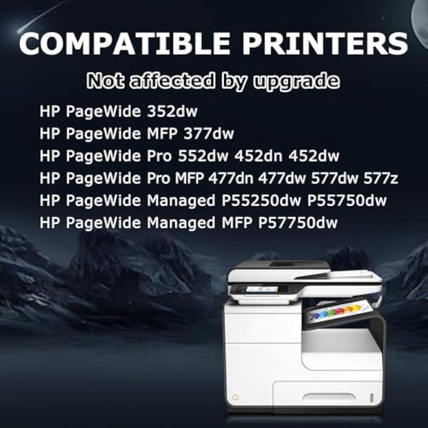 DOUBLE D 913A Ink Cartridges,Not Affected by Upgrade,for HP 913 913A Ink Compatible with HP PageWide MFP 377dw 352dw PageWide Pro 477dw 452dw p57750dw 452dn 552dw 577dw 577z,4 Pack (BK/C/Y/M)