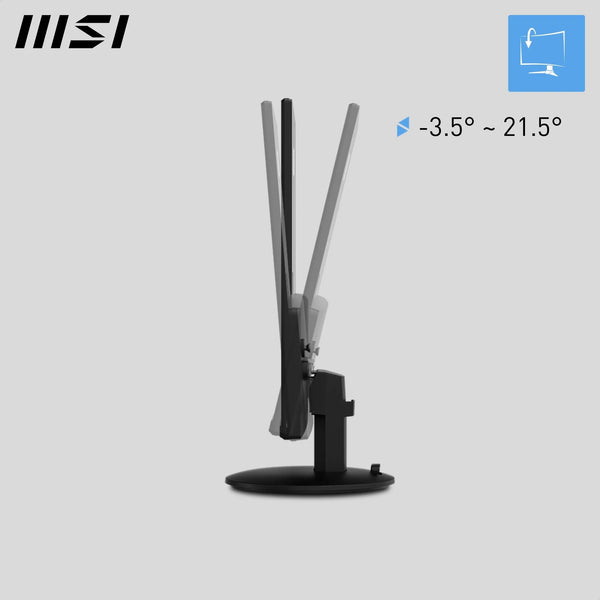 MSI PRO MP251 24.5 Inch Full HD Office Monitor - 1920 x 1080 IPS Panel, 100 Hz, Eye-Friendly Screen, Built-in Speakers, Tilt-Adjustable - HDMI 1.4b, D-Sub (VGA)