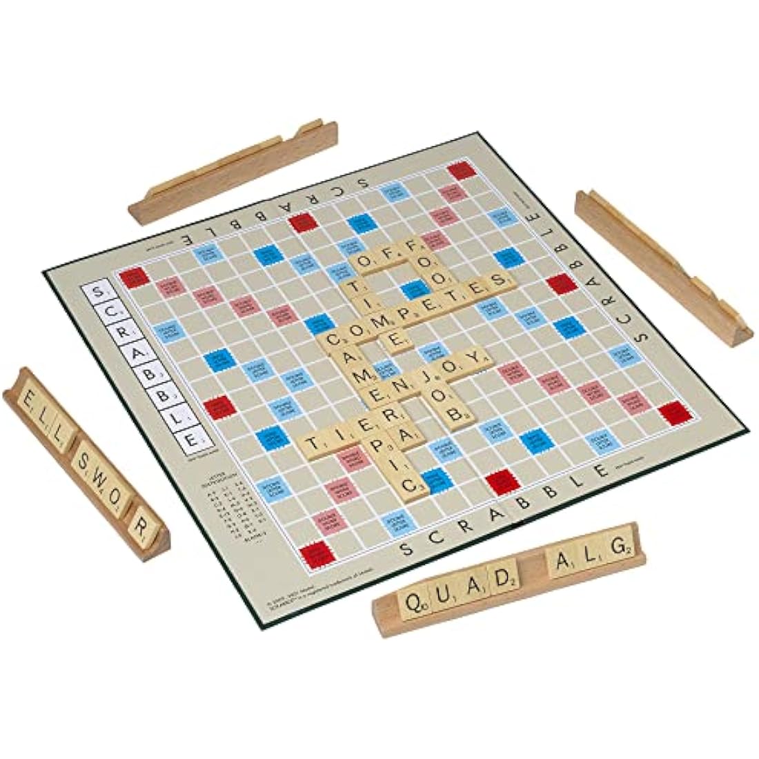 Ideal Scrabble Classic: a Reproduction Of The Original 1950'S Design with Wooden Tiles, Classic Games, for 2-4 Players, Ages 10+