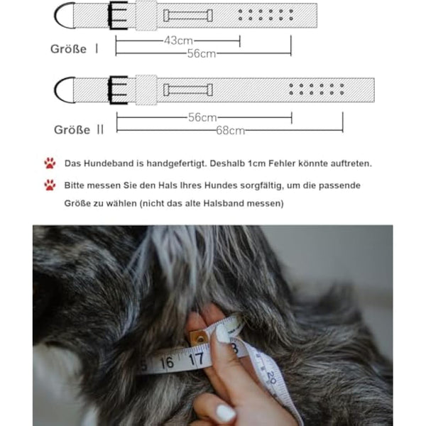 HQSHNY Dog Collar for Large Dogs - 5 cm Wide, Sturdy Design with Handle for Extra Large Dog Breeds, Soft Padded Neoprene Nylon, Red, 43-56 cm