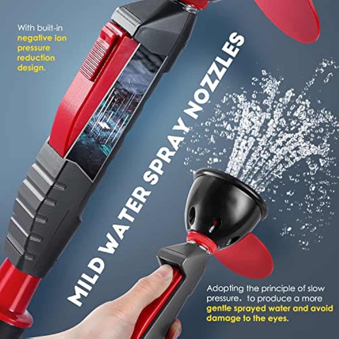 CGOLDENWALL Handheld Emergency Eyewash Station Drench Hose Eye Wash Faucet Eye Washer Unit Safety Shower Continuous Flow Eye Flush Shower for Lab and Industrial Use (Single Head)