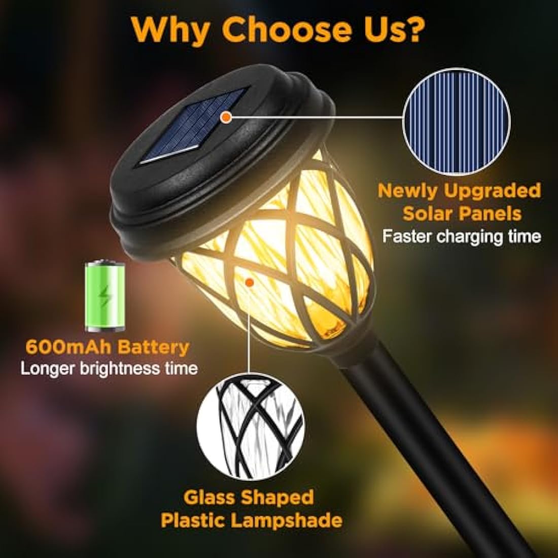 HELESIN Garden Lights Solar Powered, 10 Pack Solar Light Outdoor Waterproof, LED Solar Path Lights, Solar Powered Outdoor Light for Patio/Lawn/Walkway/Landscape Decoration