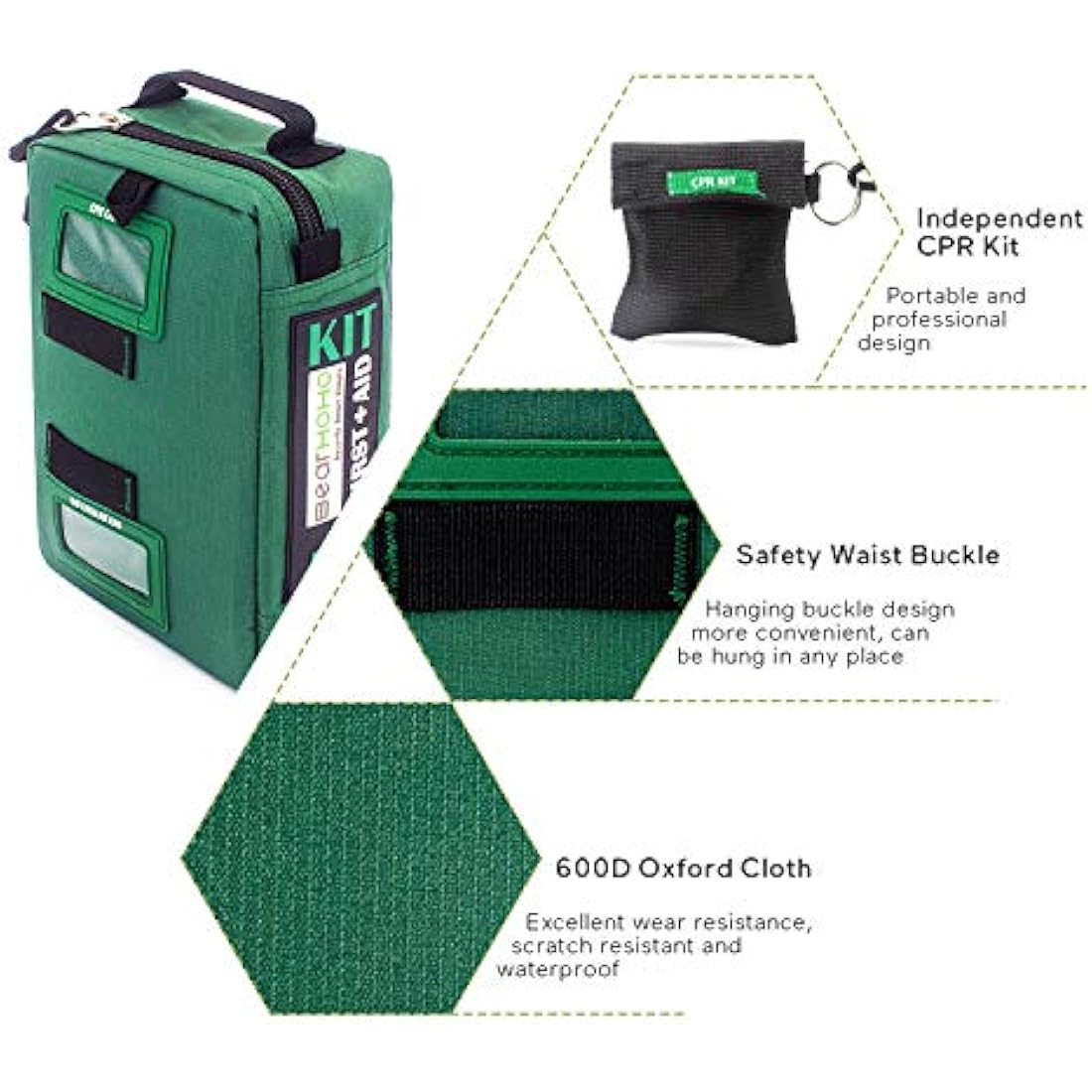 255PCs Pro First Aid Kit Emergency Survival Trauma Kit Medical Kit with Labeled Compartments for Boat Car Truck Camping Hiking Travel & Backpacking