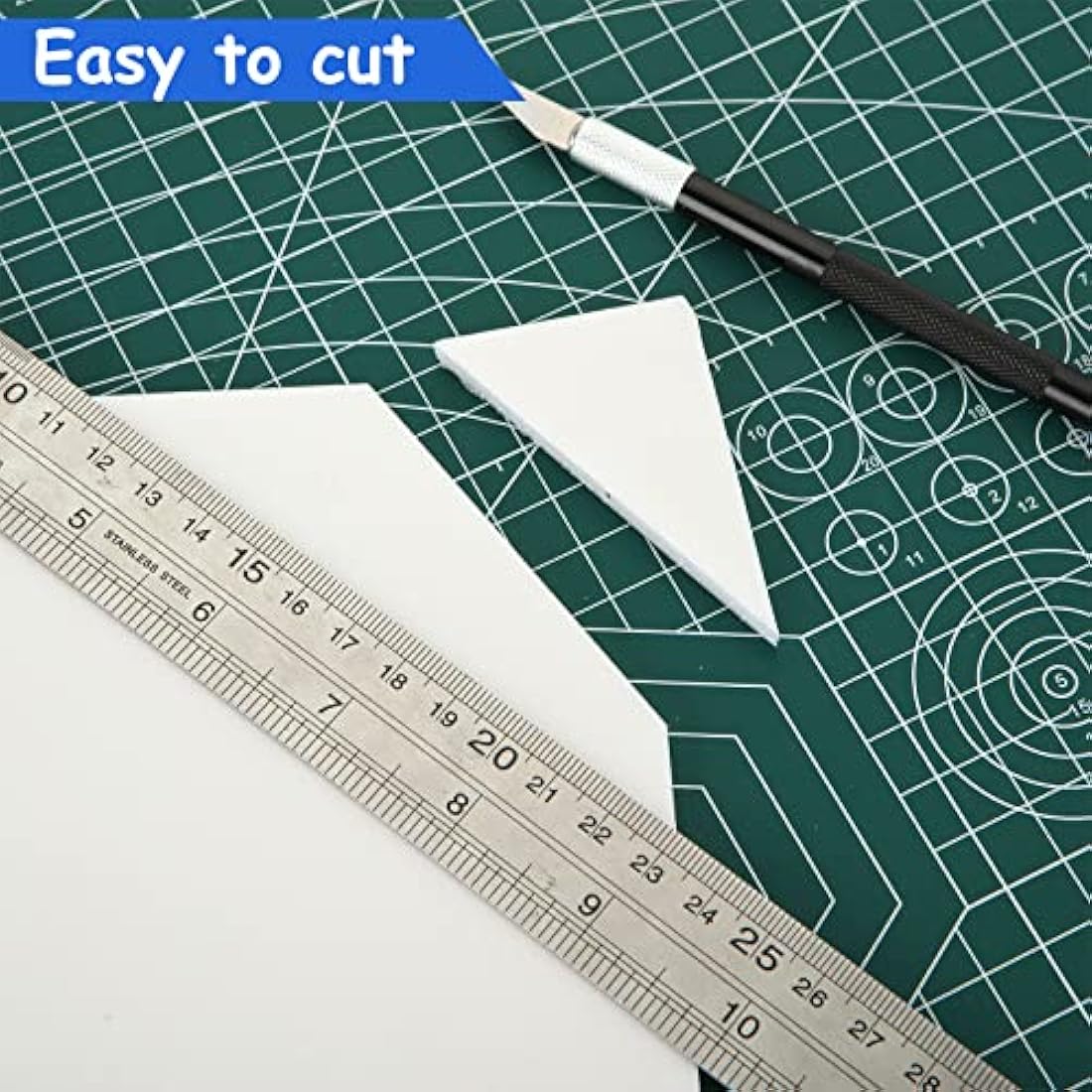 ASelected 10 Pack A3 (420 x 297mm) Foam Board, 5mm Thick Polystyrene Foam Sheet for Model Making, Mounting Photos, Presentations, Arts and Crafts Projects (White)