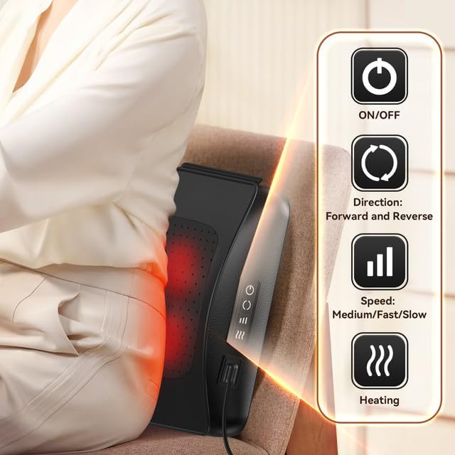 Back Massager, WERTYI Neck and Back Massager with Heat, Deep Tissue 3D Kneading Shiatsu Massage Pillow for Body, Shoulder, Foot and Leg, Christmas Gifts for Women and Men - Remote Control