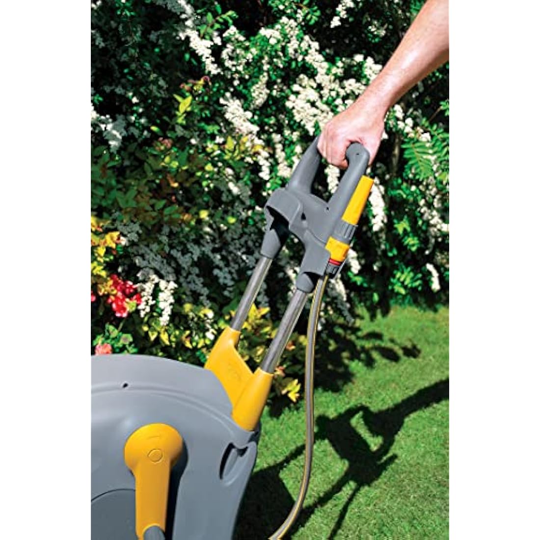 HOZELOCK - Fast Reel Cart 40m : Reel on Wheels 40m + 2m (Feeder Hose), Ergonomic Streamlined Cart, Easy and Extremely Practical to Use, [2450R0000], Yellow