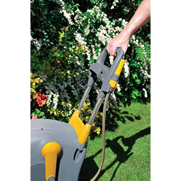 HOZELOCK - Fast Reel Cart 40m : Reel on Wheels 40m + 2m (Feeder Hose), Ergonomic Streamlined Cart, Easy and Extremely Practical to Use, [2450R0000], Yellow