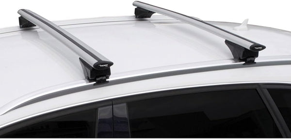 Universal Roof bar set Twinny Load Aluminum Fly Bar 124cm for cars with open & closed roof rails,Aluminium,2166 + Fly Bar