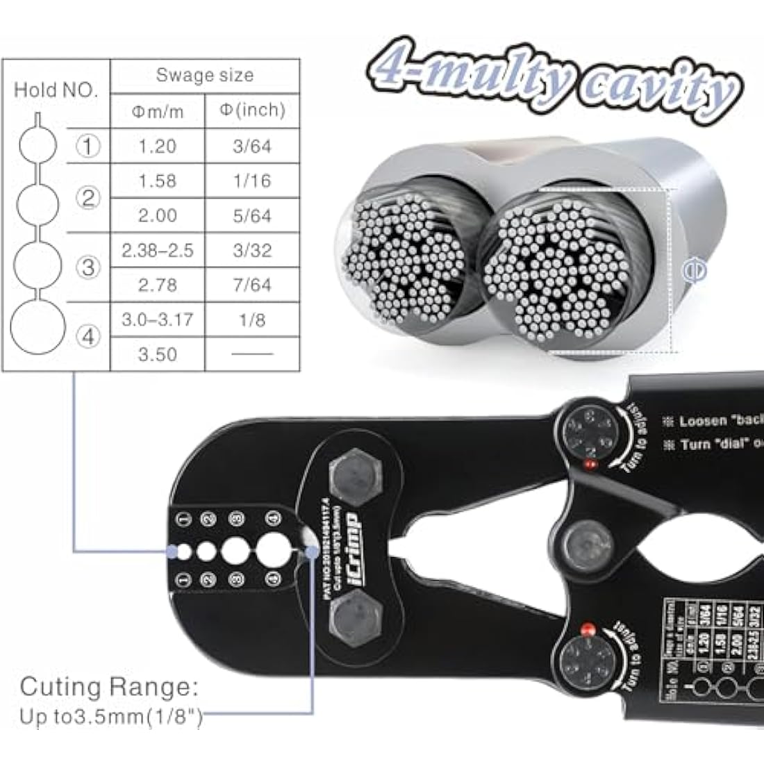 iCrimp Wire Rope Crimping Tool Kit with 330 Loop Sleeves and 45 Stainless Steel Thimbles, Built-in Cable Cutter, Heavy Duty Swager for Fishing, Cable Railing, Decking, and Outdoor Use