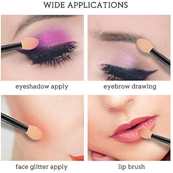 Eyeshadow Applicators, MORGLES 50pcs Disposable Eyeshadow Brushes Set for Make Up Adult Girls, Black