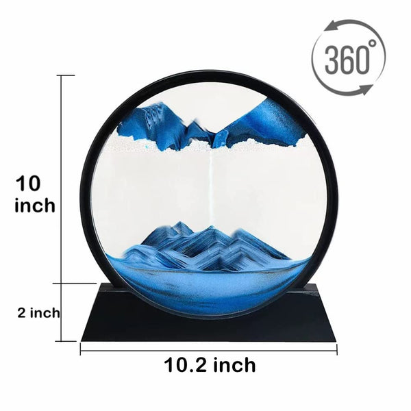 Arthink Moving Sand Art Picture,Liquid Motion 3D Sea Sandscape in Motion Display, Flowing Sand Frame Desktop Art Bookshelves Home Office Decoration(12 inch, Green)