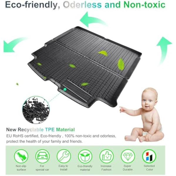 GAFAT Compatible with Volvo XC60 2018-2024 2025 Boot Liner, XC60 2023 Trunk Mat, XC60 Boot Liner Non-Slip Mats Original 3D Scanner TPO, XC60 Mats, XC60 Accessories