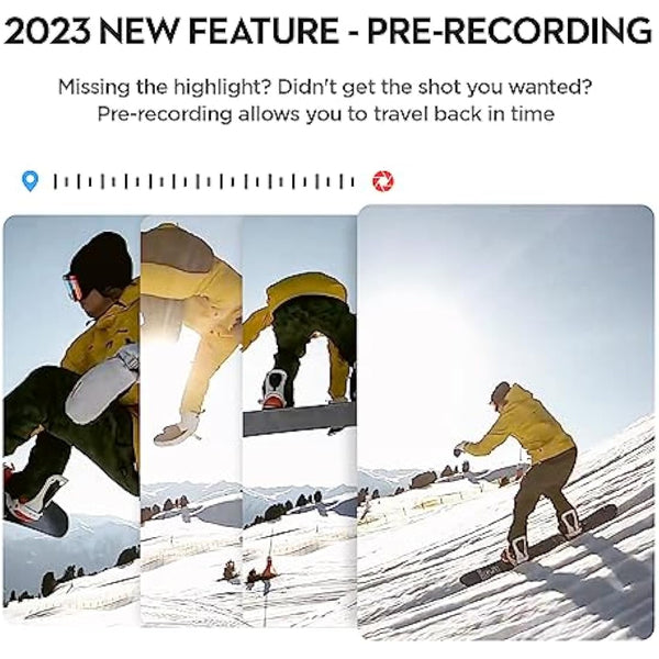 Yolansin 4K30FPS Action Camera with 64GB SD Card, Pre-recording 20MP Underwater Camera, 131FT Waterproof Cameras,2.4G Remote Control 170°Sports Camera, 2 Batteries Helmet Accessories Kit