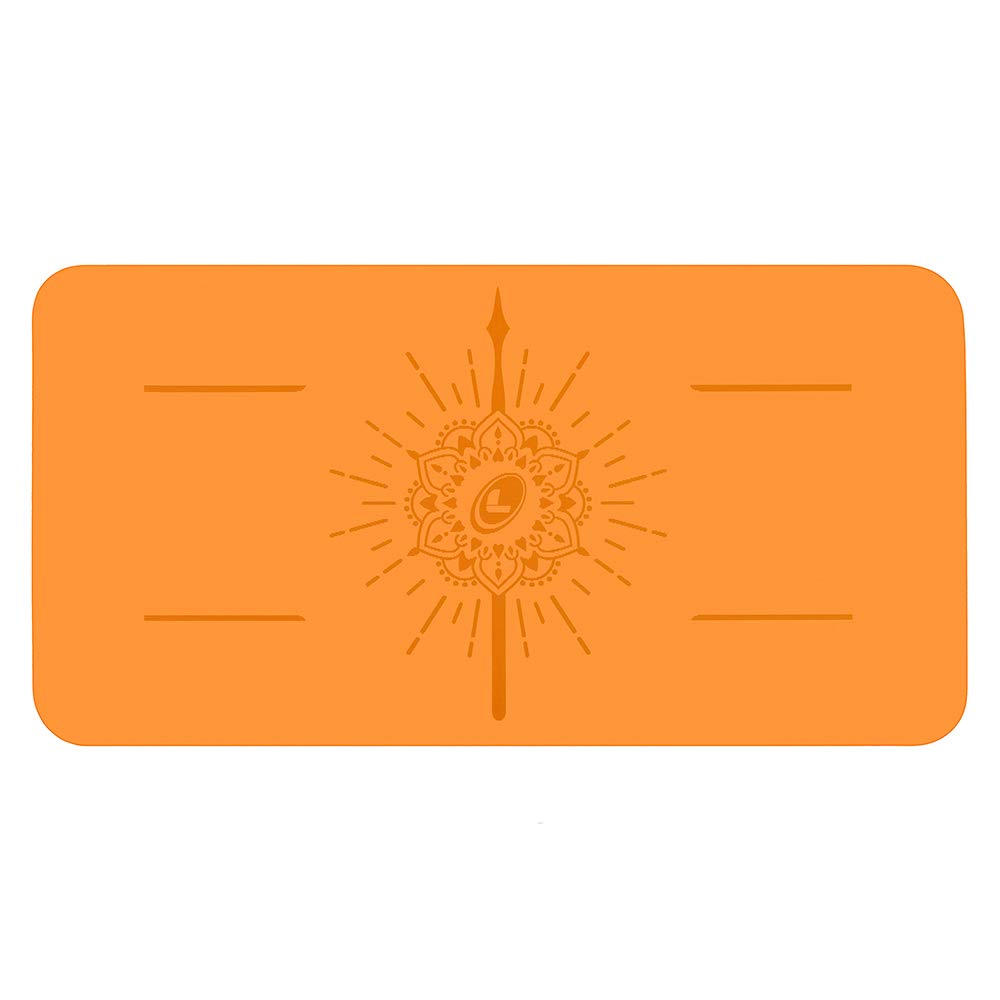 LIFORME Happiness Yoga Pad - Free Yoga Bag, Patented Alignment System, Warrior-Like Grip, Non-Slip, Eco-Friendly and Biodegradable, 4.2mm Thick pad