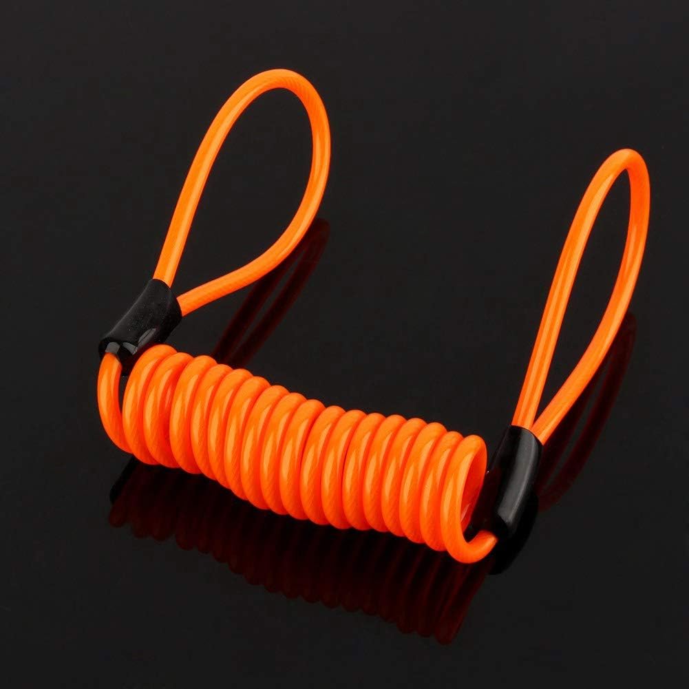 Anti Theft Spring Reminder Rope, Motorcycle Bike Alarm Disc Lock Antitheft Security Spring Reminder Cable Tight Orange