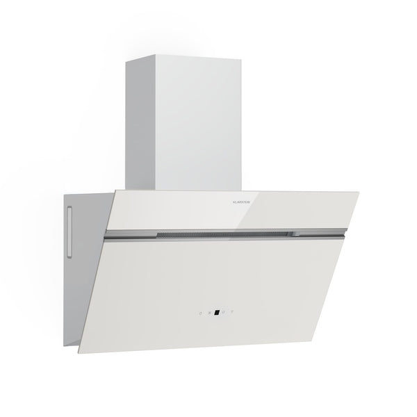 Klarstein Alina 90 Angled Cooker Hood - 600m³/h Air Flow, Touch Panel, LED Backlighting, Quiet 63dB, Energy Class A, 90cm Extractor Hood, Black