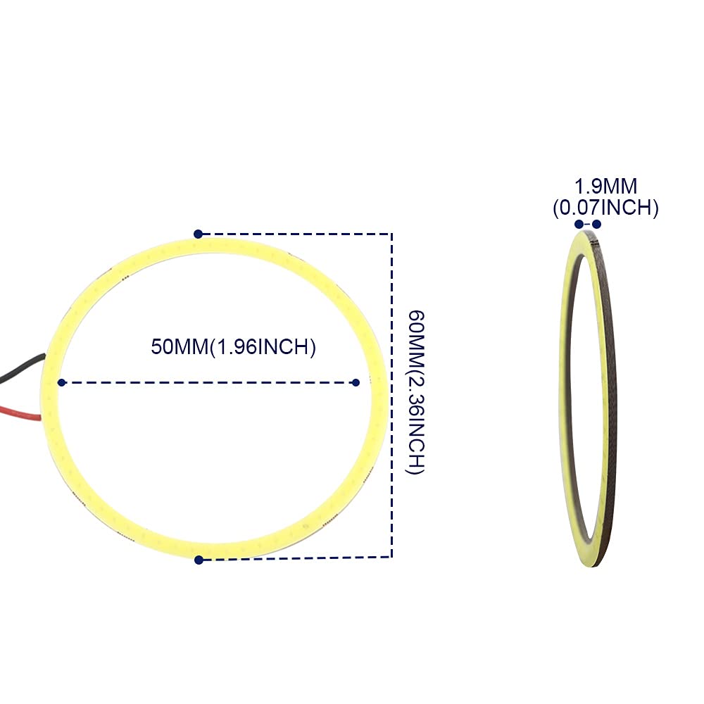 Qasim Car Angel Eyes COB Light Halo Ring 120MM 93SMD Headlight Lamp White 12V 24V(Pack of 2PCS)