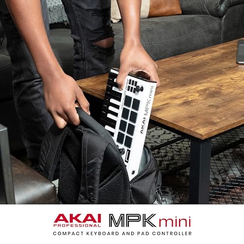 Akai Professional MPK Mini MK3 - 25 Key USB MIDI Keyboard Controller with 8 Backlit Drum Pads, 8 Knobs and Music Production Software and Native Instruments Sound Package (NKS Integration)