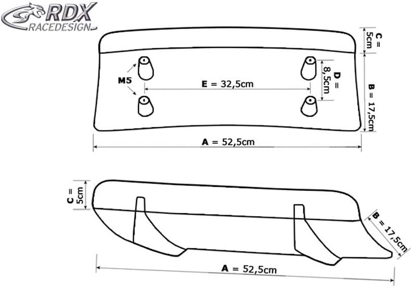 RDX Racedesign Rear bumper skirt 'Diffusor U-Diff' compatible with Mercedes B-Class W245 2005-2011 (PU)