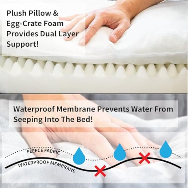 Elite Paws® UK: Luxury Orthopaedic Style Dog Bed - Dual-Layer Foam Base With Plush Cushion Top, Bolstered Sides for Head, Neck & Joint Support, Plus Zip-Off Washable Fleece Cover (Light Grey/Grey, S)