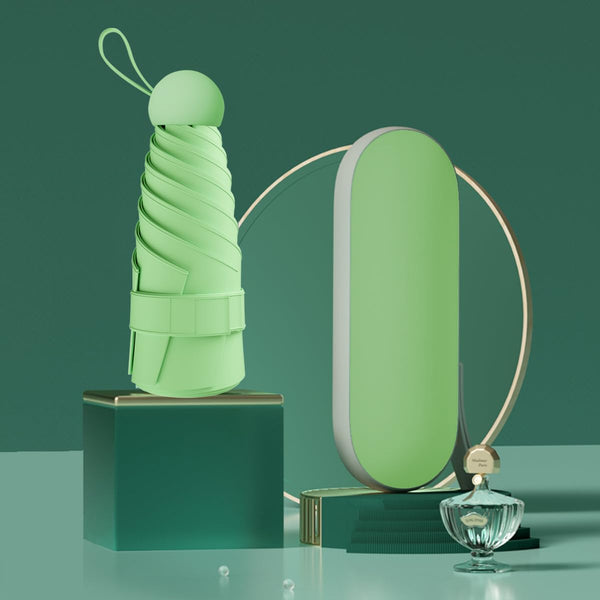 Windproof Mini Travel Folding Umbrella - UPF 50+ Sun & Rain Protection, Small Compact Lightweight Design Fits in Pocket or Bag, Eco-Friendly Fabric Wallet Umbrella for Commuter, Men Women Boys Girls