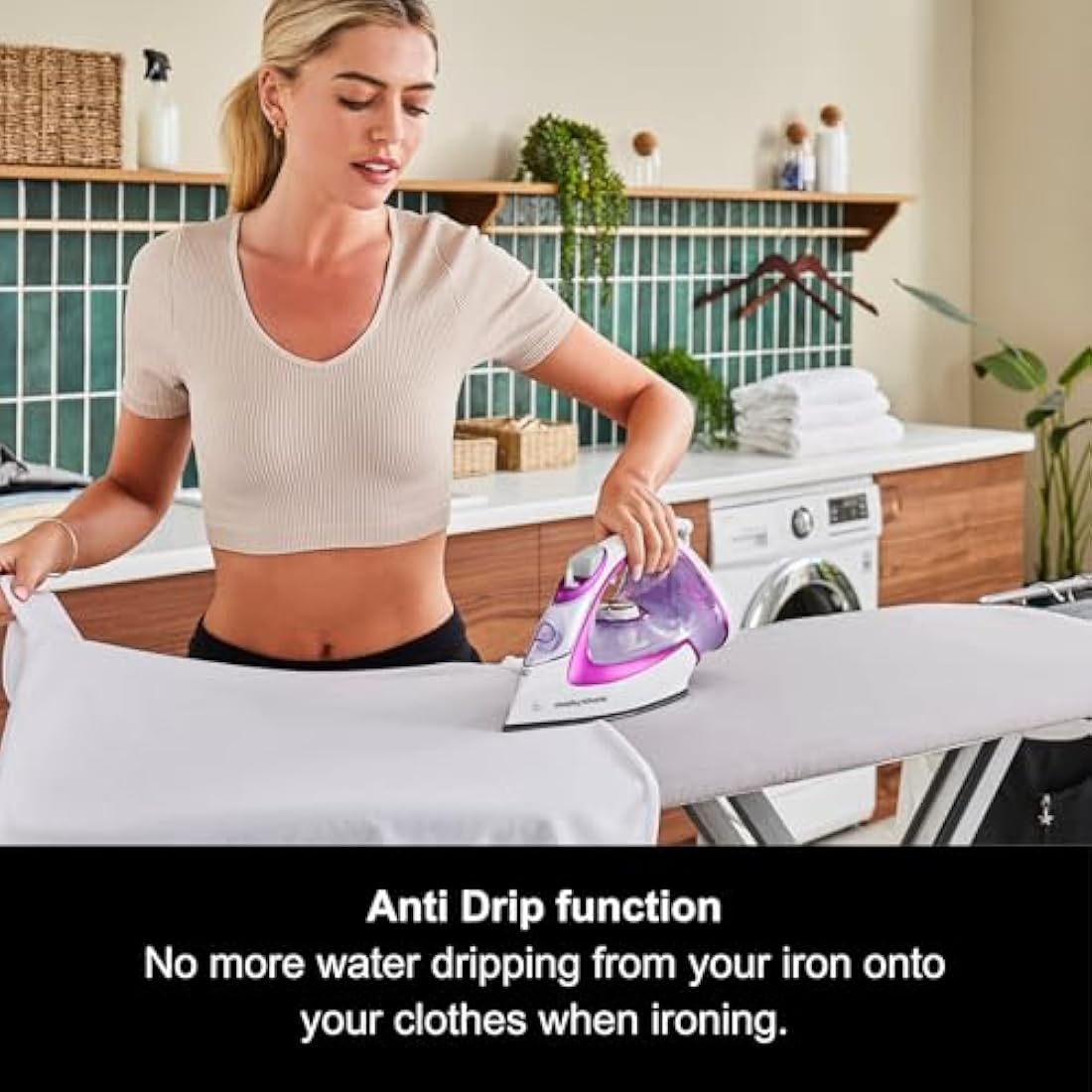 Morphy Richards TurboGlide Steam Iron, Ceramic Non-stick Soleplate, 150g Steam Boost, 40g Steam Output, 400ml Water Tank, Anti Drip, Anti Scale, Auto Shut-off, 3m Cord, 2800W, Purple, 302000