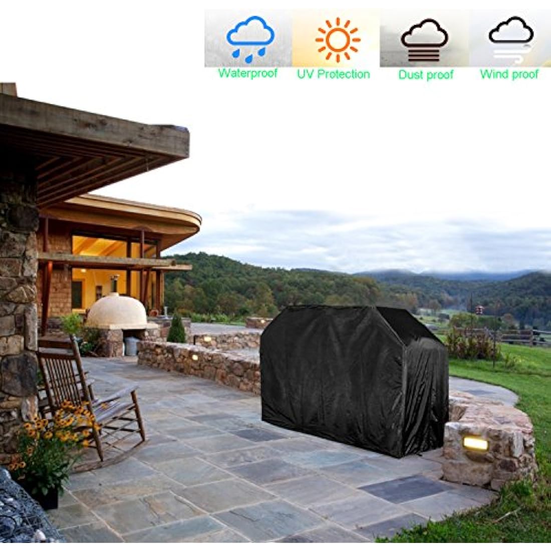 Barbecue Cover - Heavy Duty Waterproof Gas BBQ Grill Cover - 210D Oxford Fabric, Indoor Outdoor Rain Dust Protection with Storage Bag