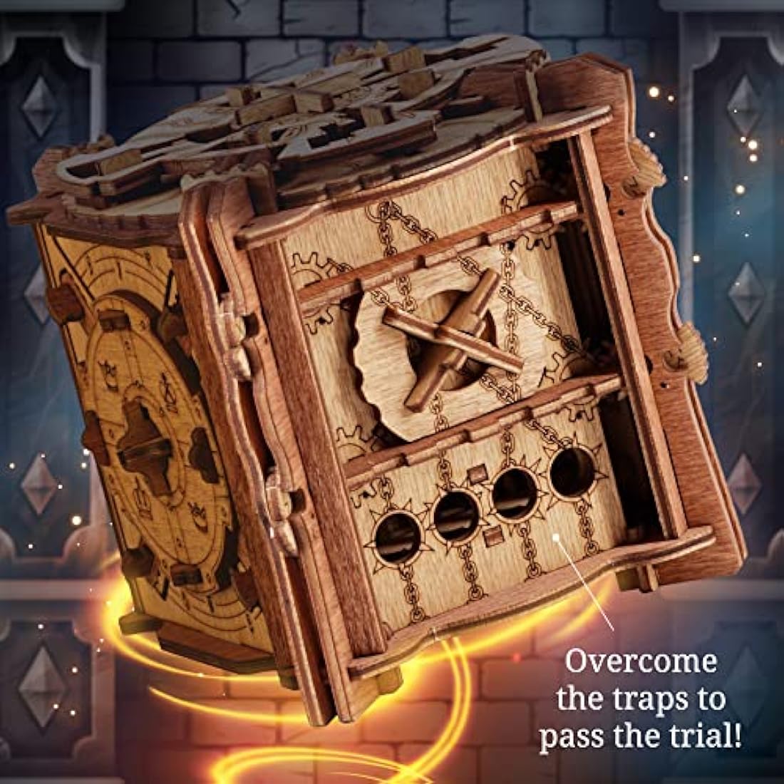 iDventure Cluebox - The Trial of Camelot - Escape Room game - Puzzle box - 3D wooden puzzle - sequential puzzle - 3D puzzles for adults - brain teaser - birthday gift gadget for men - money box
