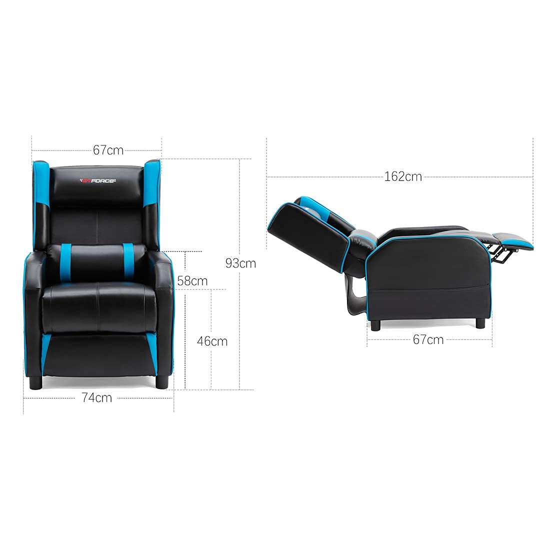 GTFORCE RANGER X FAUX LEATHER GAMING SEAT RECLINER ARMCHAIR SOFA RECLINING CINEMA CHAIR