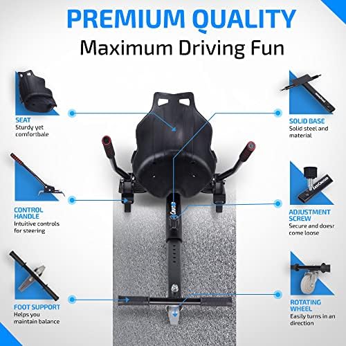 EasyCruiser - The Original Hoverboard Seat - Hoverboard with seat fits for 98% of all hoverboards 6.5-10 inch - Designed in Germany - Hoverkarts - Christmas gift for kids - Hovercart