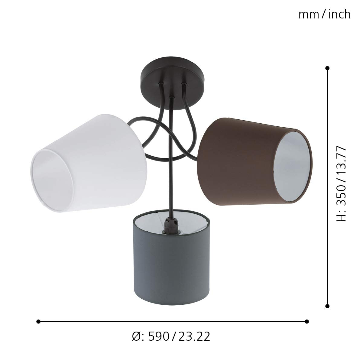 EGLO 95192 E14 Black Wall/Ceiling Lamp Almeida