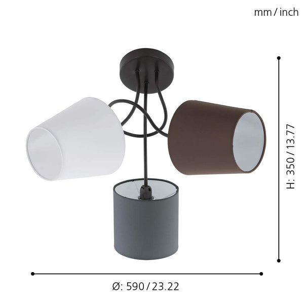 EGLO 95192 E14 Black Wall/Ceiling Lamp Almeida