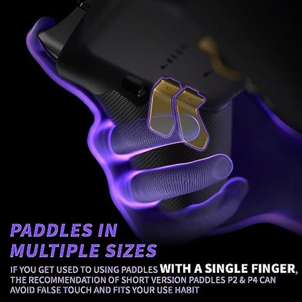 eXtremeRate Swift Paddles for Xbox Elite 1/2 Controller, 6 in 1 Metalic Hero Gold Replacement Interchangeable Back Paddles for Xbox One Elite & Elite Series 2 Controller